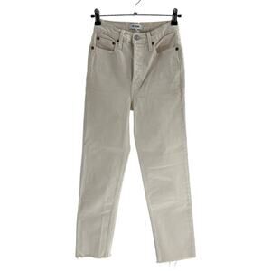 Re/Done Classic Ivory 70s High-Rise Stove Pipe Denim Jeans Size 24